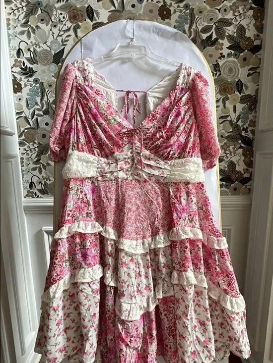 Altar'd state Arula floral patchwork mini dress - Picture 2 of 2